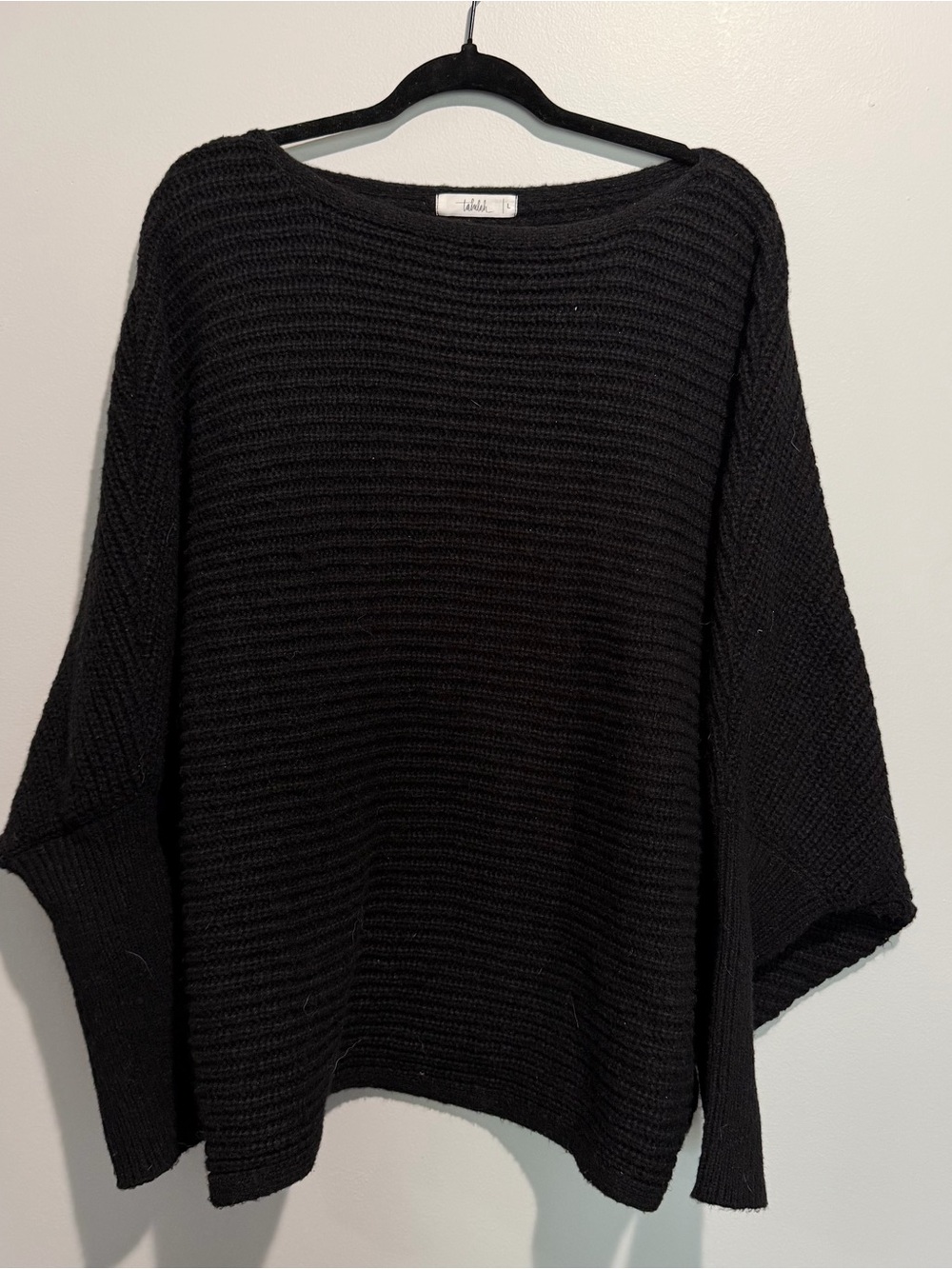 Shop Talulah Black Oversized Ribbed Knit Sweater L